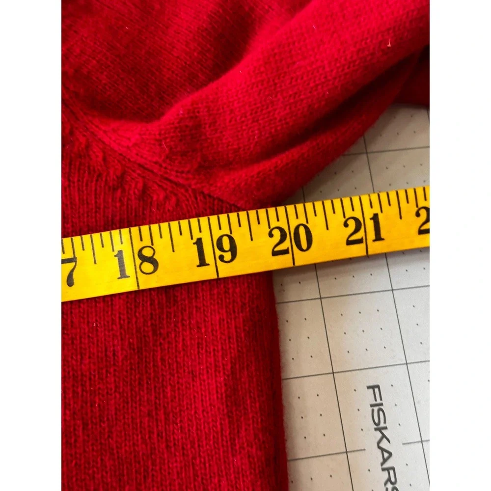 LAUREN Ralph Lauren VTGE Red‎ Cashmere Wool Turtleneck Sweater Crown Logo SZ LGE